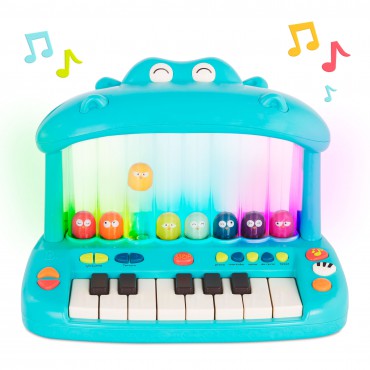 Hippo Pop Play Piano – Keyboard ze skaczącymi ptaszkami B.Toys - 2