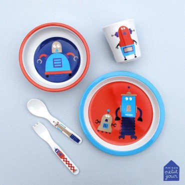 Zestaw naczyń i sztućców dla dziecka Roboty Maison Petit Jour - 4