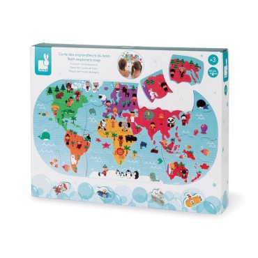 Puzzle do kąpieli Mapa świata 28 elementów  Janod - 3
