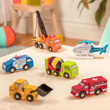 Wood & Wheels drewniane pojazdy Ambulans B.Toys
