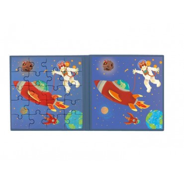 Puzzle magnetyczne - książka podróżna Rakieta i kosmos Scratch - 2