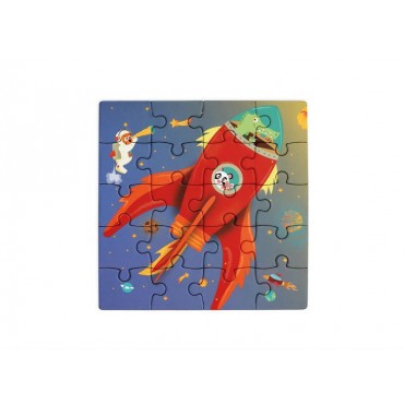 Puzzle magnetyczne - książka podróżna Rakieta i kosmos Scratch - 4