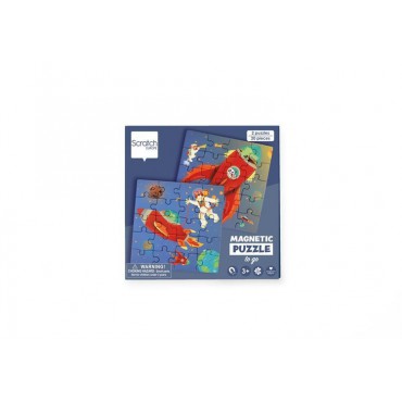 Puzzle magnetyczne - książka podróżna Rakieta i kosmos Scratch - 5