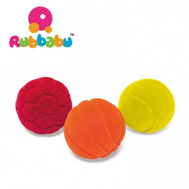 Zestaw 3 małych sensorycznych piłek sportowych Rubbabu - 4