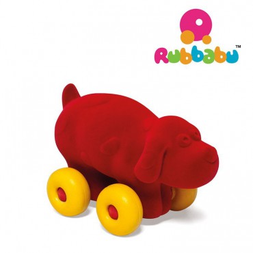 Pies pojazd sensoryczny czerwony Rubbabu