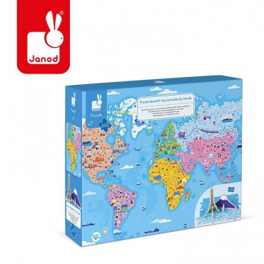 Puzzle edukacyjne z figurkami 3D Cuda świata 350 el. 7+ Janod - 18
