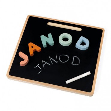 Drewniane puzzle Alfabet 3D z tablicą Sweet Cocoon Janod - 5