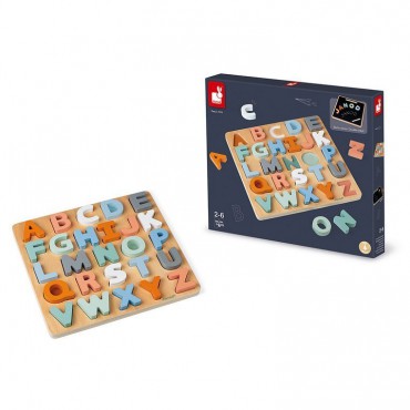 Drewniane puzzle Alfabet 3D z tablicą Sweet Cocoon Janod - 12