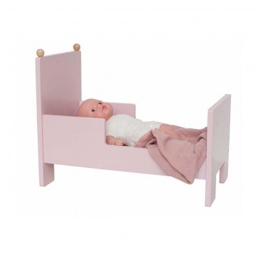 Drewniane różowe łóżeczko dla lalek Jabadabado - 3