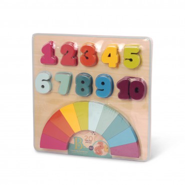 Counting Rainbows – Tęczowe cyferki – drewniana układanka edukacyjna B.Toys - 3