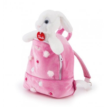 Pluszowy króliczek w różowym plecaku Trudi