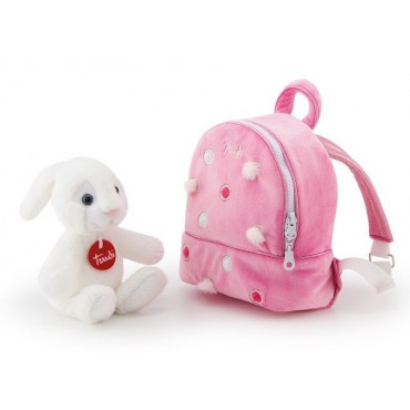 Pluszowy króliczek w różowym plecaku Trudi