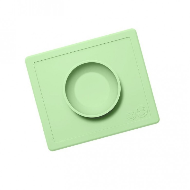 EZPZ Silikonowa miseczka z podkładką 2w1 Happy Bowl pastelowa zieleń