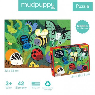Puzzle sensoryczne z miękkimi aplikacjami Żuczki i robaczki 42 elementy 3+ Mudpuppy