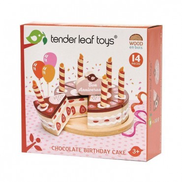 Czekoladowy drewniany tort urodzinowy, Tender Leaf Toys - 2