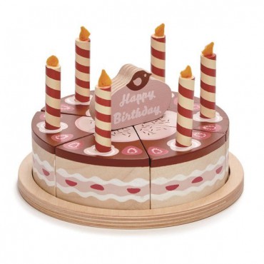 Czekoladowy drewniany tort urodzinowy, Tender Leaf Toys - 4