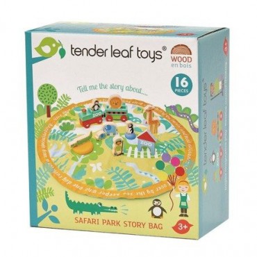 Mata z drewnianymi zabawkami - Safari Tender Leaf Toys