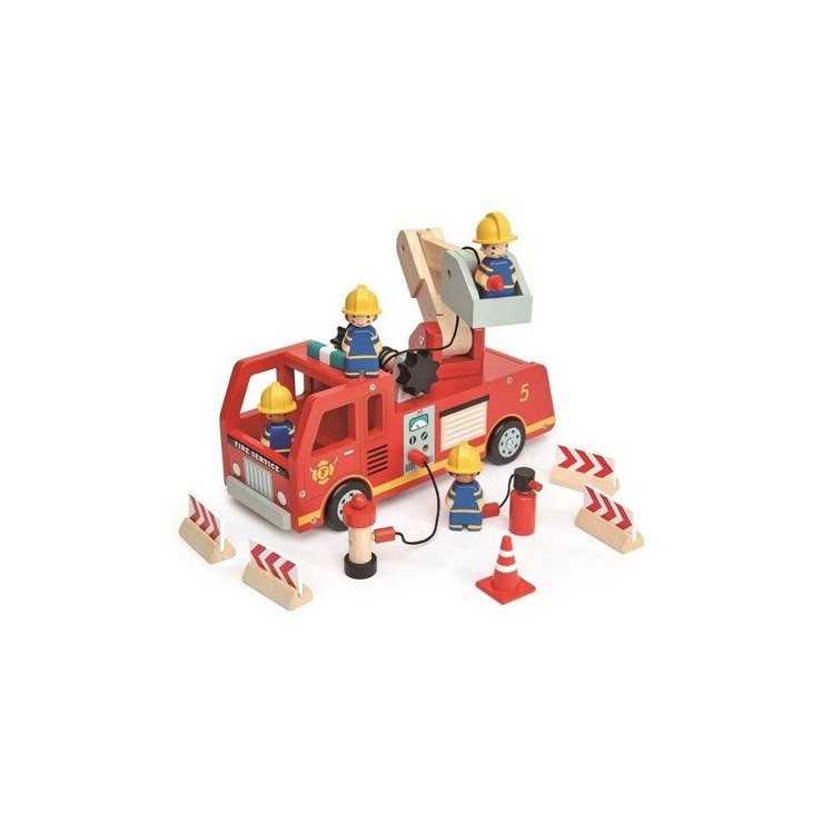 Drewniany wóz strażacki Tender Leaf Toys - 1