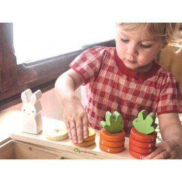 Drewniana zabawka - Królik i liczenie marchewek Tender Leaf Toys - 3