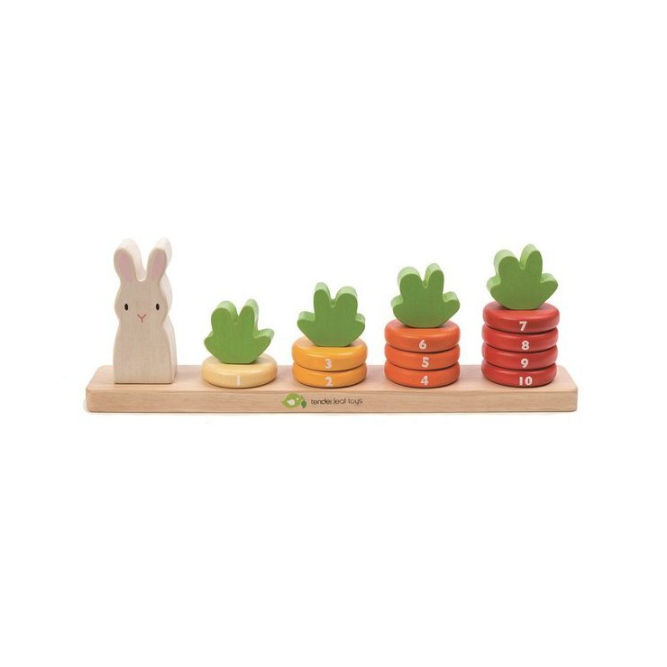 Drewniana zabawka - Królik i liczenie marchewek Tender Leaf Toys - 1