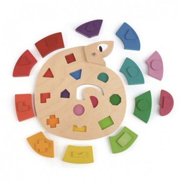 Drewniana zabawka - Kolorowy wąż, kolory i kształty Tender Leaf Toys - 4