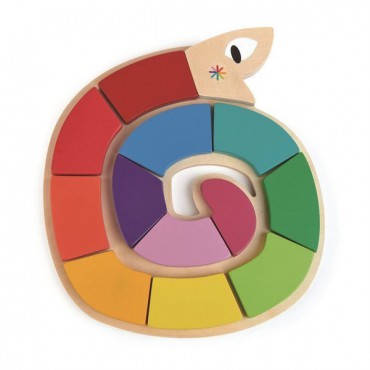 Drewniana zabawka - Kolorowy wąż, kolory i kształty Tender Leaf Toys - 1