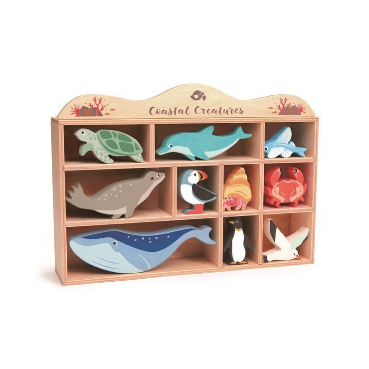 Drewniane figurki do zabawy - zwierzęta morskie Tender Leaf Toys - 2