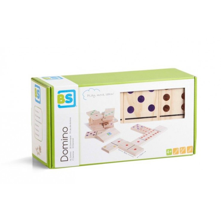 Domino drewniane Kolorowe  XL BS Toys - 1