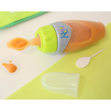 Pojemnik silikonowy z łyżeczką na jedzenie dla niemowląt Kiokids