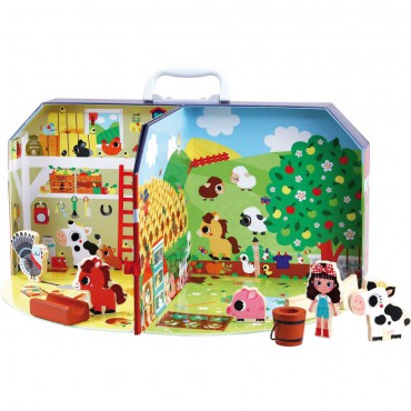 Farma do zabawy w walizce z figurkami Vilac