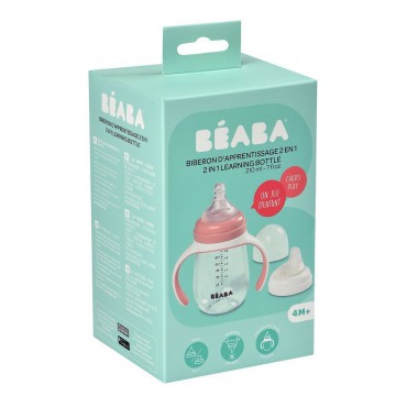 Butelka treningowa 2 w 1 tritanowa 210 ml old pink Beaba - 5