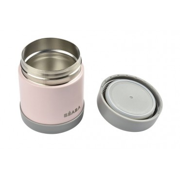 Pojemnik - termos obiadowy ze stali nierdzewnej z hermetycznym zamknięciem 300 ml dark mist/light pink Beaba - 9