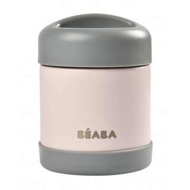 Pojemnik - termos obiadowy ze stali nierdzewnej z hermetycznym zamknięciem 300 ml dark mist/light pink Beaba - 1