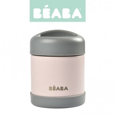 Pojemnik - termos obiadowy ze stali nierdzewnej z hermetycznym zamknięciem 300 ml dark mist/light pink Beaba - 12