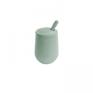 Silikonowy kubeczek ze słomką Mini Cup + Straw Training System 120 ml pastelowa zieleń EZPZ