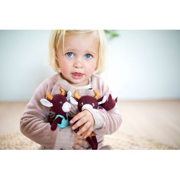 Mini - przytulanki rodzina krówek z rozkładaną matą Krówka Rosalie 2 lata+ Lilliputiens