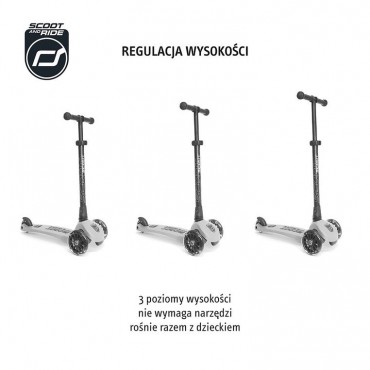 SCOOTANDRIDE Highwaykick 3 LED Hulajnoga składana ze świecącymi kółkami 3+ Steel - 5