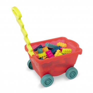 Little BlocWagon – wózek-WAGONIK wypełniony kolorowymi klockami B.Toys - 5
