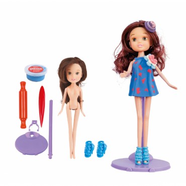 Zestaw do stylizacji z lalką i masą plastyczną - Brunetka Apli Kids