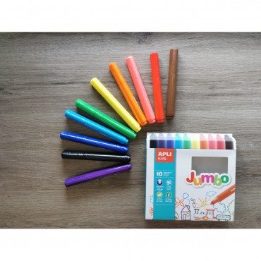 Flamastry Jumbo - 10 kolorów Apli Kids