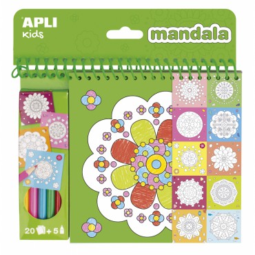 Kolorowanka z kredkami - Mandala Apli Kids