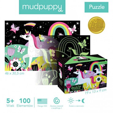 Puzzle świecące w ciemności Jednorożce 100 elementów Mudpuppy - 5