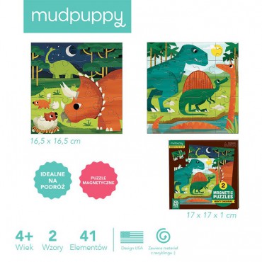 Puzzle magnetyczne Dinozaury 4+ Mudpuppy - 6