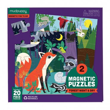 Puzzle magnetyczne Noc i dzień w lesie 4+ Mudpuppy - 3