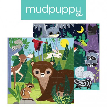 Puzzle magnetyczne Noc i dzień w lesie 4+ Mudpuppy - 2