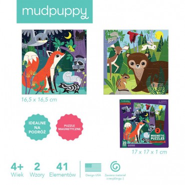 Puzzle magnetyczne Noc i dzień w lesie 4+ Mudpuppy - 6