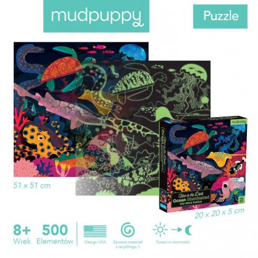 Puzzle rodzinne świecące w ciemności Ocean 500 elementów 8+ Mudpuppy - 10