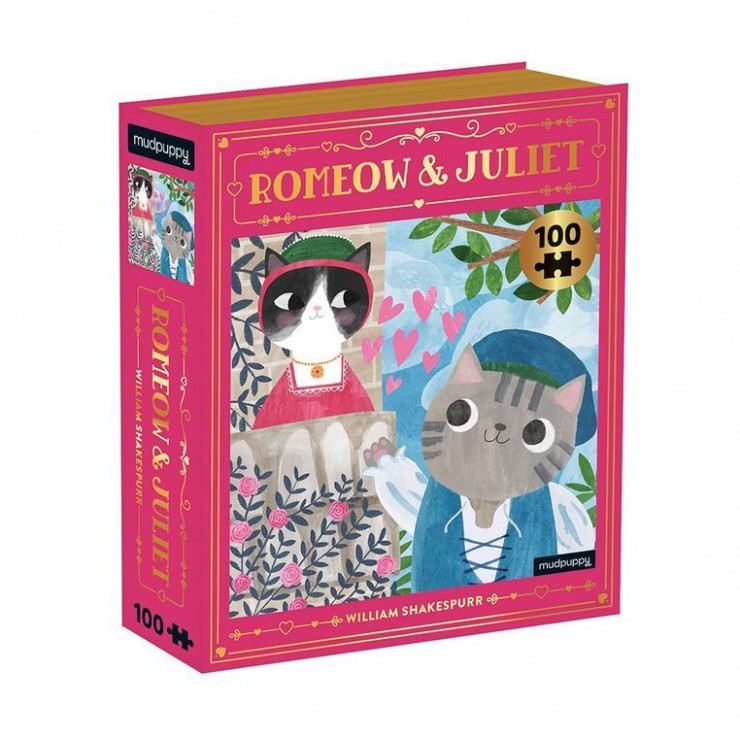 Puzzle - książka „Romeomiau i Julia” Kotopowieści 100 elementów 6+ Mudpuppy - 1