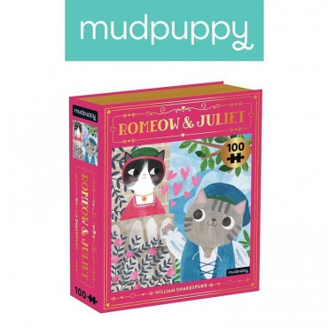 Puzzle - książka „Romeomiau i Julia” Kotopowieści 100 elementów 6+ Mudpuppy - 14