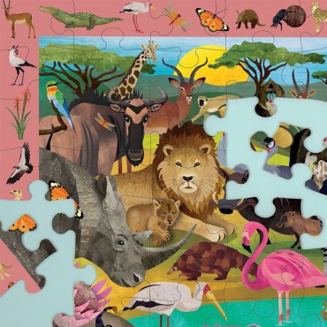 Puzzle obserwacyjne Afrykańskie safari 64 elementy 4+ Mudpuppy - 12